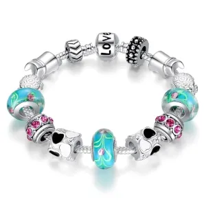 Charm Bracelet with Murano Beads