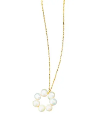Children's Necklaces:  18k Gold over Steel, Freshwater Pearl Circle Necklaces Ages 8 to Adult