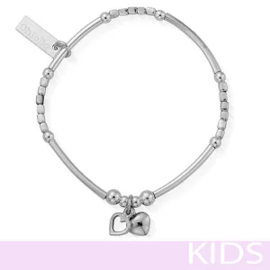 ChloBo Kids Mini Noodle Cube Two Heart Charm Bracelet