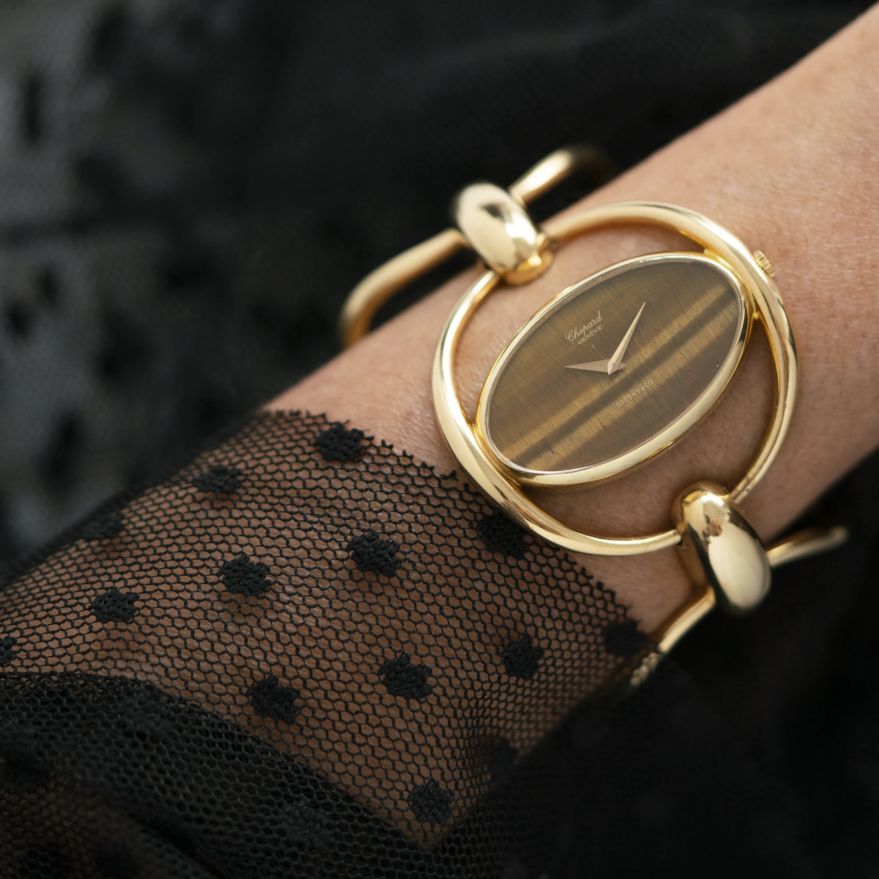 CHOPARD GOLD WATCH TIGERS EYE 50391