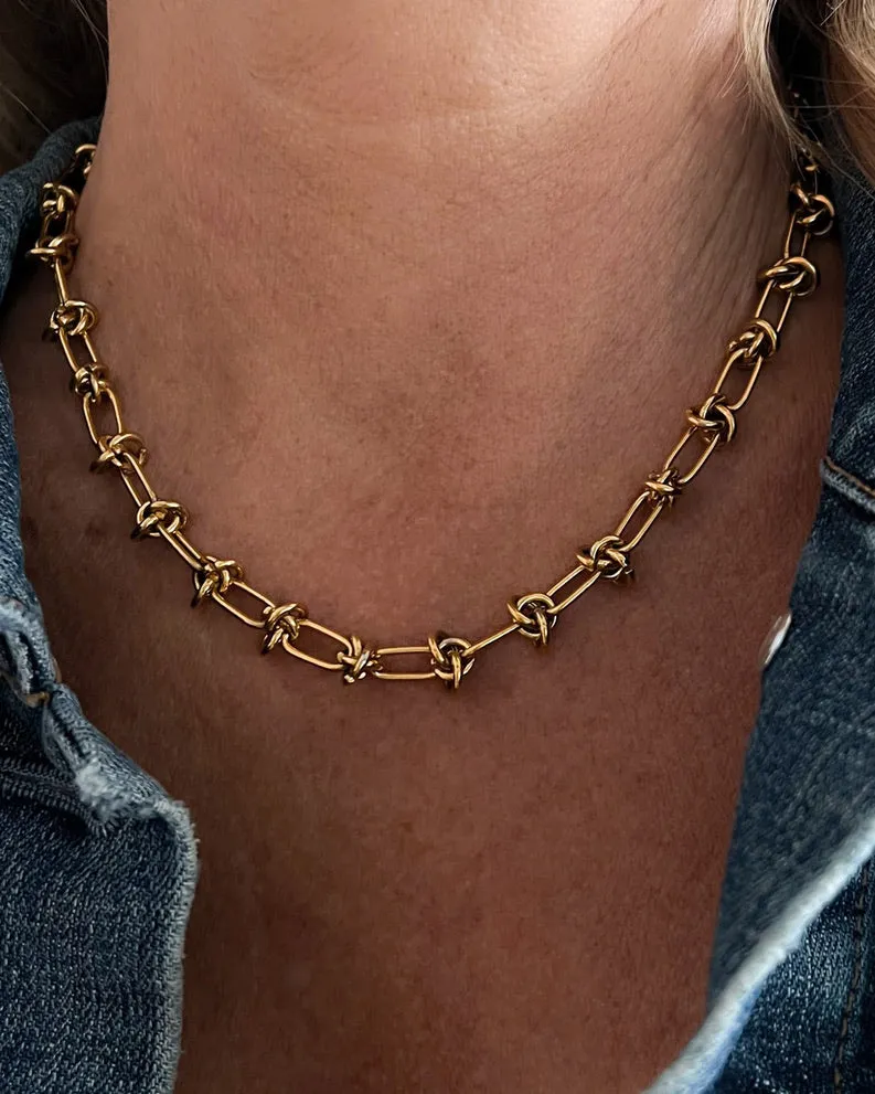 Chrishelle Gold Knot Chain Necklace