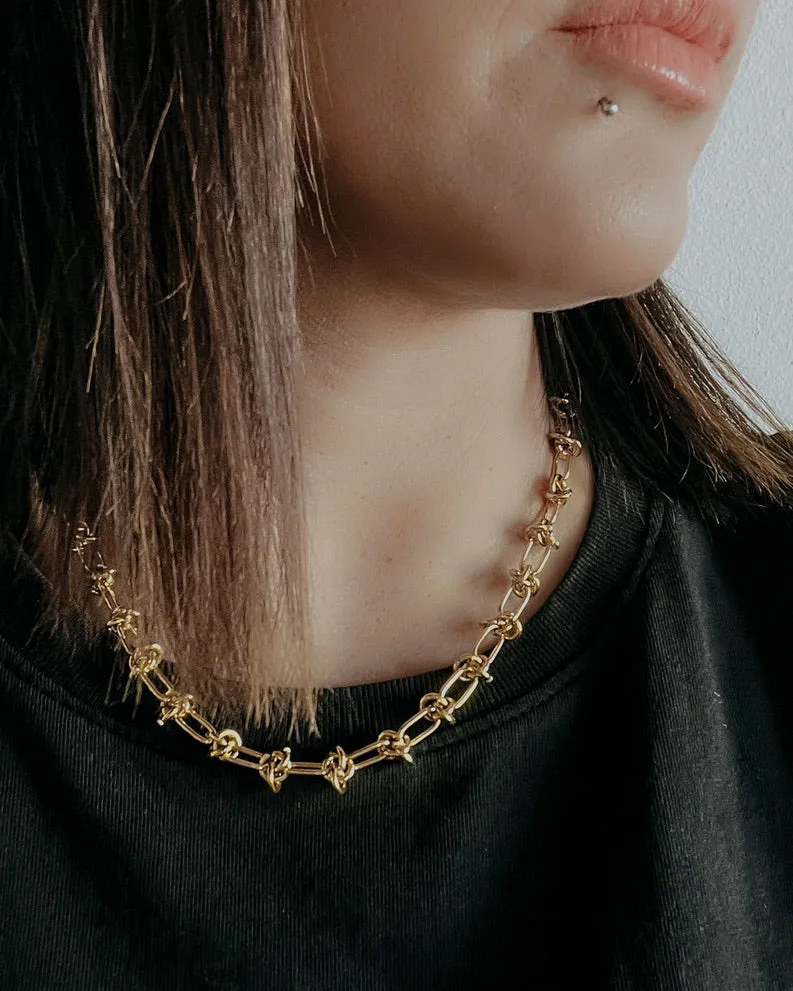Chrishelle Gold Knot Chain Necklace