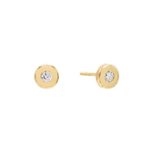 Circle CZ Stud Earring 14K