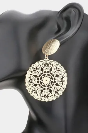 Circular Dangled Earrings gold tone
