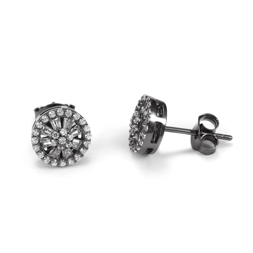 Circular diamond studded earrings-SSE108