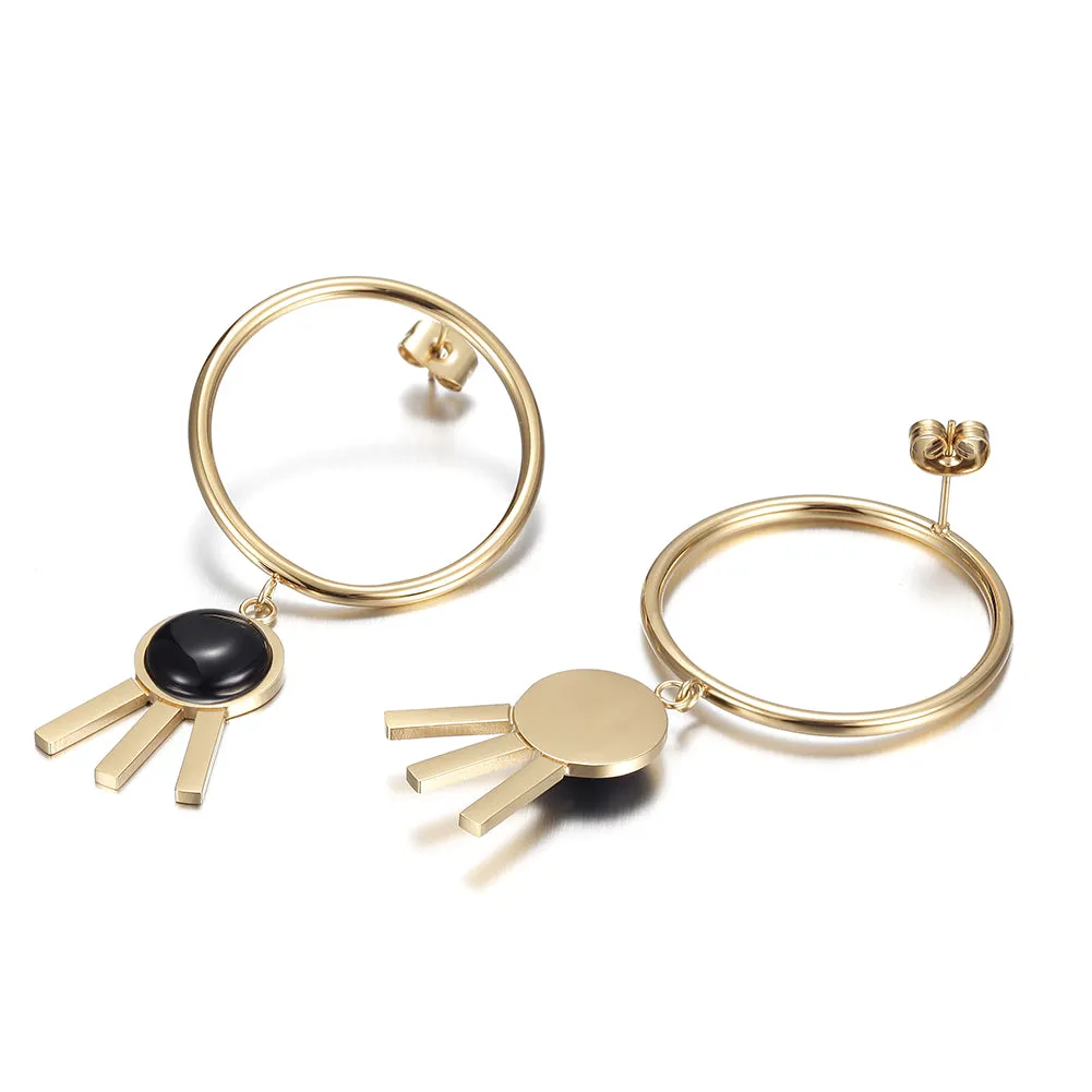 Circular three legged earrings-SCE271ST