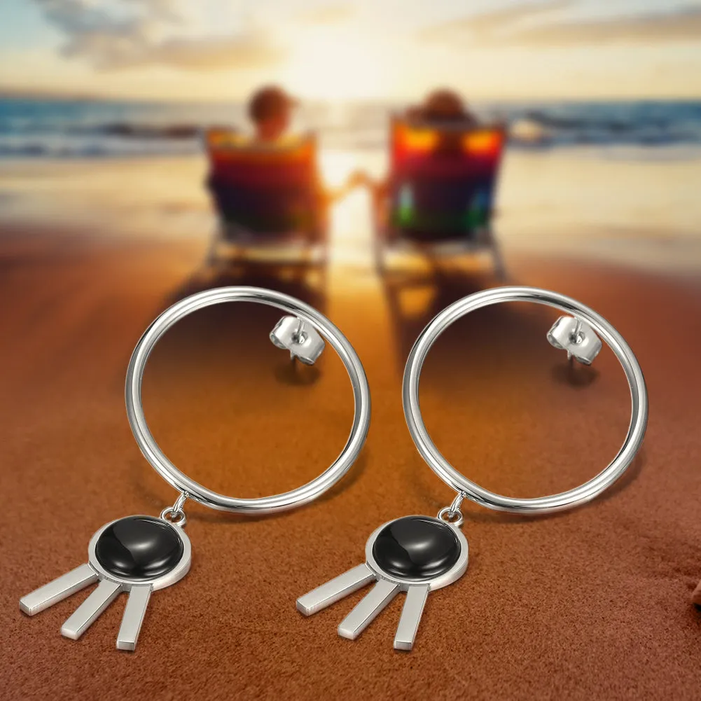 Circular three legged earrings-SCE271ST