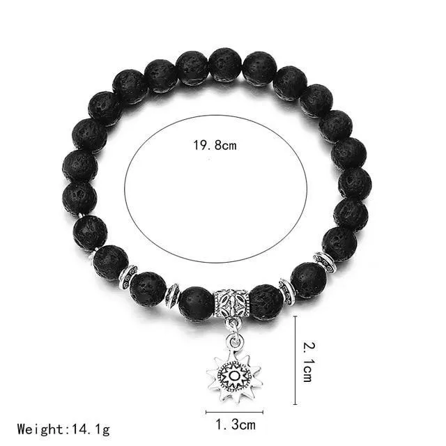 Classic Lava Stone Handmade Unisex  Beaded Bracelets