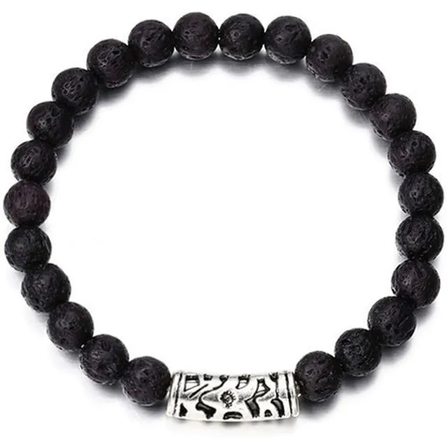 Classic Lava Stone Handmade Unisex  Beaded Bracelets