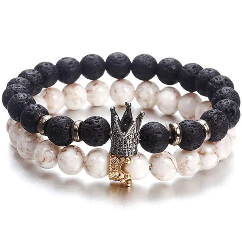 Classic Lava Stone Handmade Unisex  Beaded Bracelets