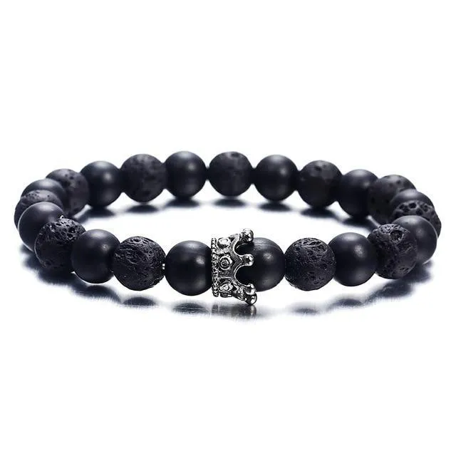 Classic Lava Stone Handmade Unisex  Beaded Bracelets