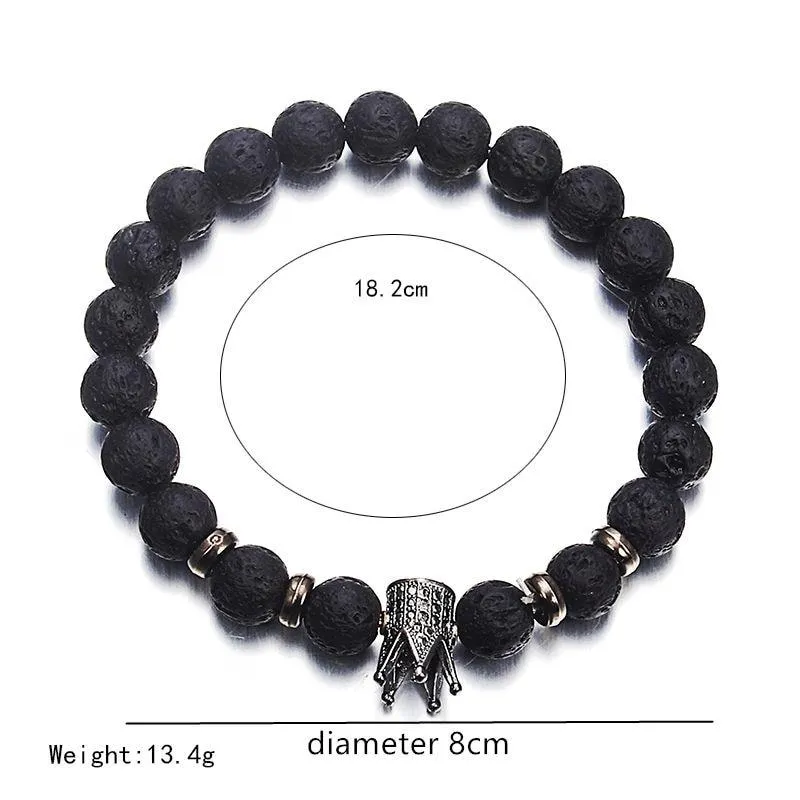 Classic Lava Stone Handmade Unisex  Beaded Bracelets