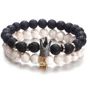 Classic Lava Stone Handmade Unisex  Beaded Bracelets