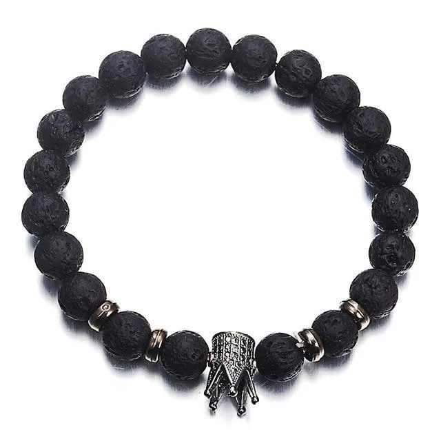 Classic Lava Stone Handmade Unisex  Beaded Bracelets