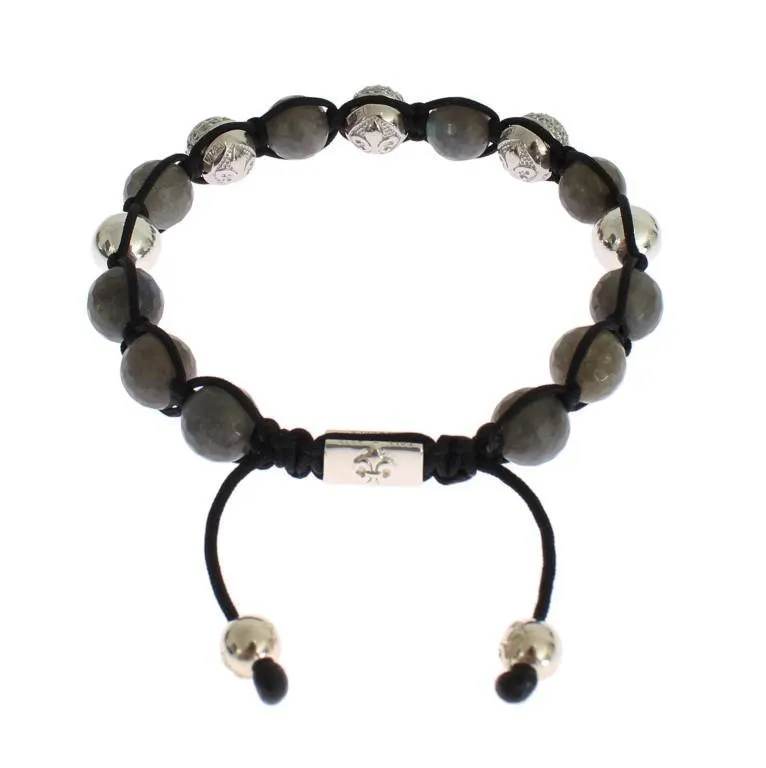 Clear CZ Labrodite 925 Silver Bracelet