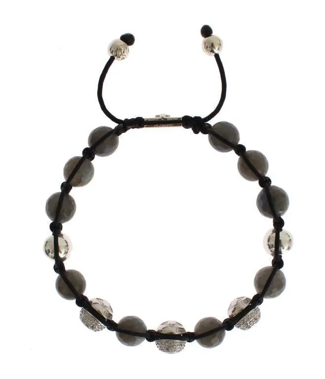 Clear CZ Labrodite 925 Silver Bracelet