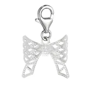 Clip on Bowknot Charm Dangle Pendant for European Clip on Charm Jewelry w/ Lobster Clasp