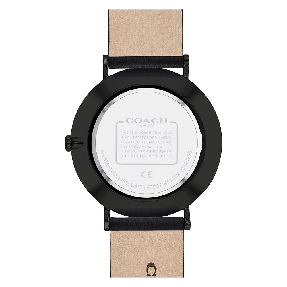 Coach Charles Black Leather Men's Watch 14602434
