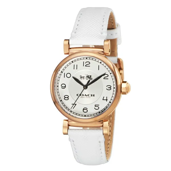 Coach Madison White Leather Strap Women's Watch 14502408