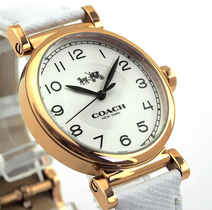 Coach Madison White Leather Strap Women's Watch 14502408