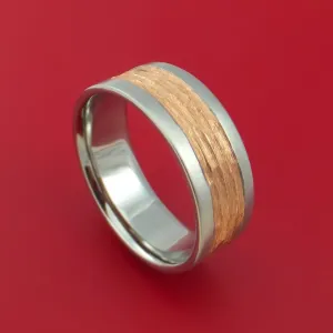 Cobalt Chrome and Rose Gold Textured Band Custom Made Ring