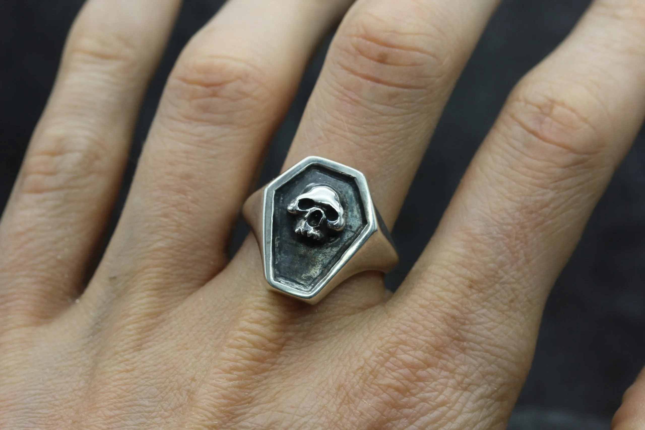 Coffin Skull Ring