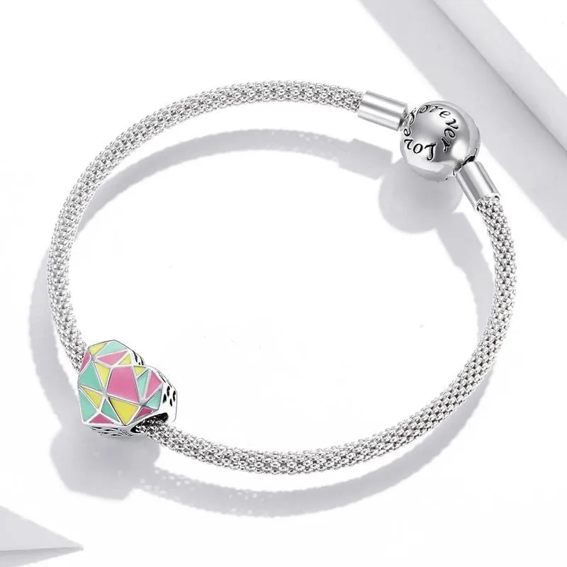 Colourful Geometric Heart Charm