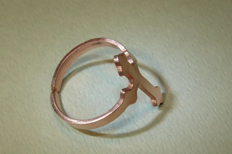 Copper cross adjustable ring