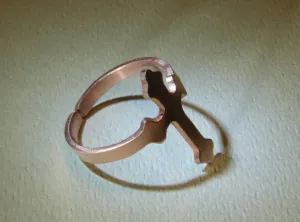 Copper cross adjustable ring
