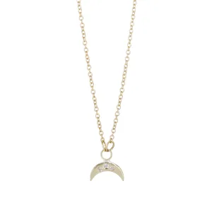 Crescent Horn Necklace with Diamonds