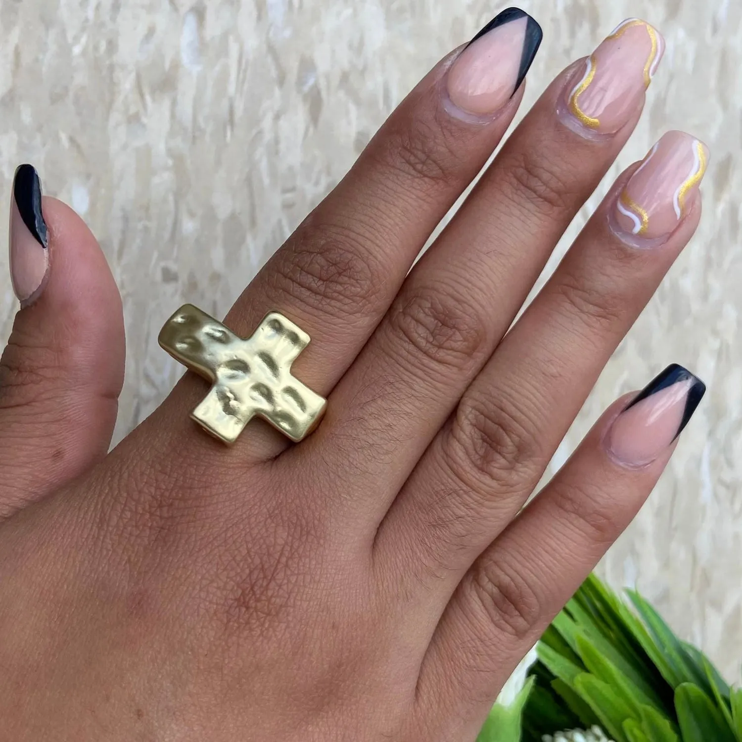 Cross Gold Ring