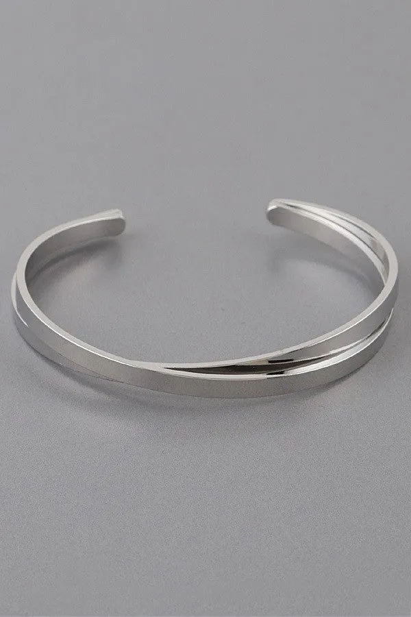 Crossed Metal Bracelet