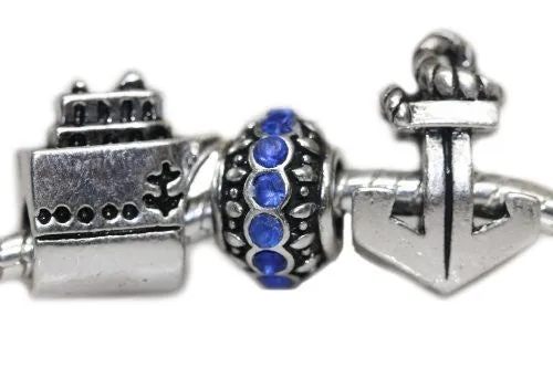 Cruise Ship Theme Charms for Snake Chain Charm Bracelet