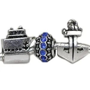 Cruise Ship Theme Charms for Snake Chain Charm Bracelet