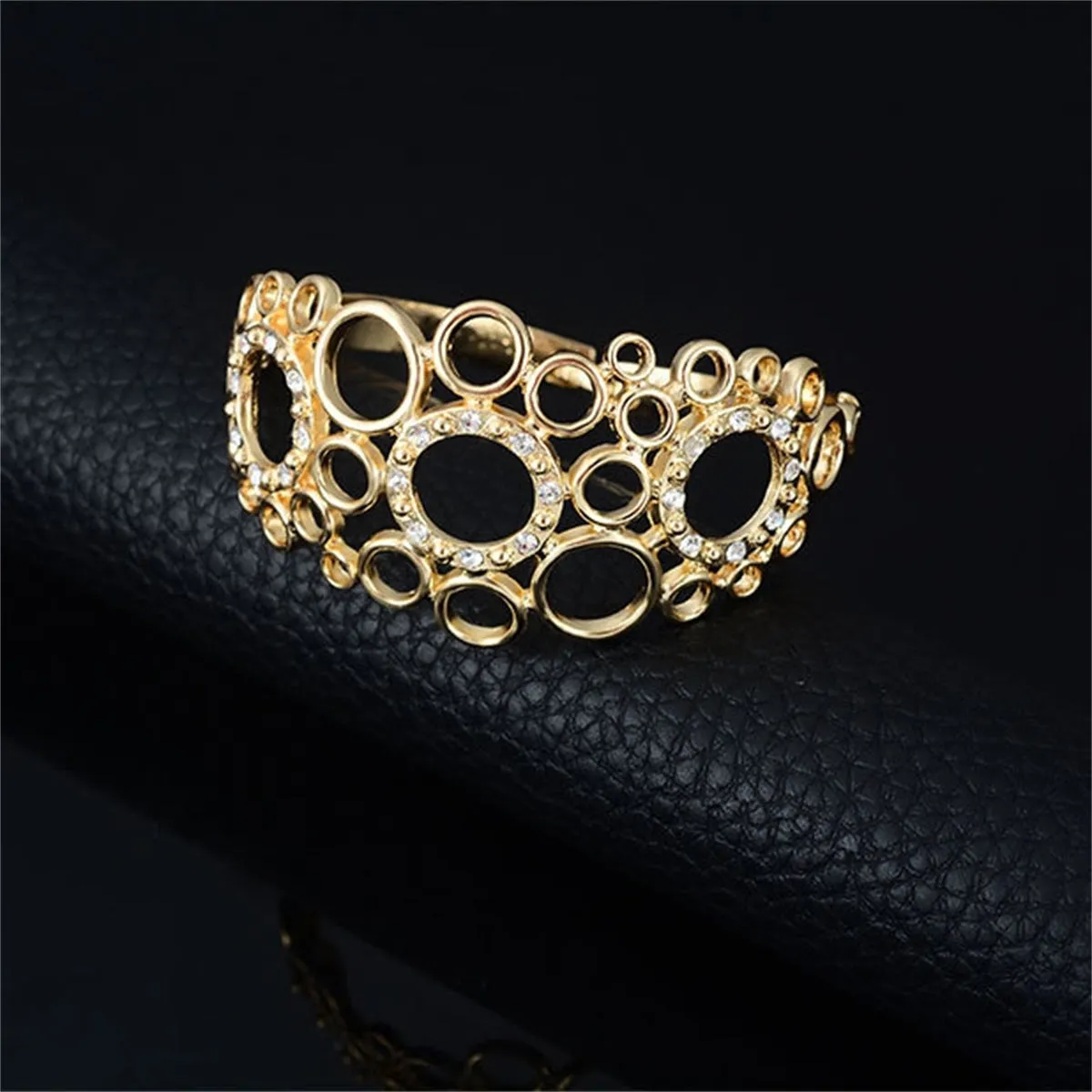 Cubic Zirconia & 18K Gold-Plated Multi-Circle Statement Necklace Set