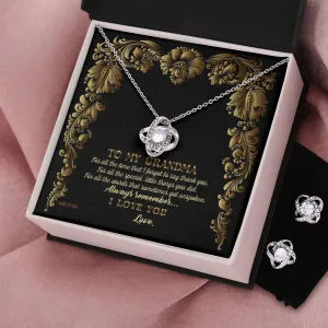 Custom Grandma Royal Floral Vintage Mothers Day Ideas 14k White Gold Interlocking Heart Pendant Necklace Jewelry Gifts For Mom Wife Grandma Auntie