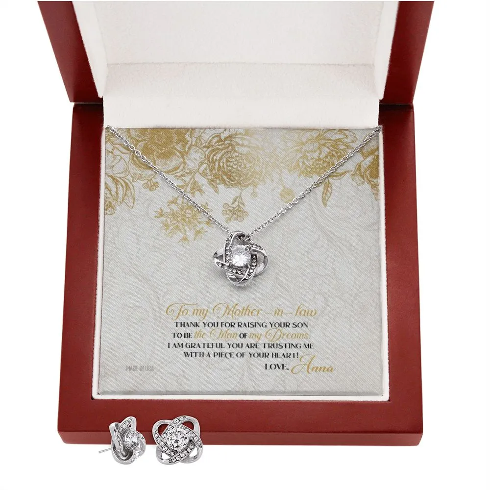 Custom Happy Mother Day Style 02 14k White Gold Interlocking Heart Pendant Necklace Jewelry Gifts For Mom Wife Grandma Auntie