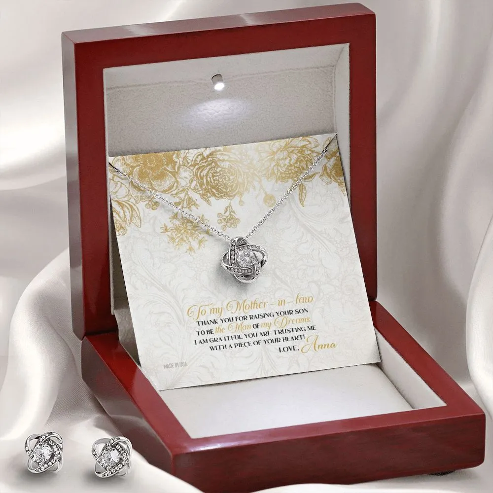 Custom Happy Mother Day Style 02 14k White Gold Interlocking Heart Pendant Necklace Jewelry Gifts For Mom Wife Grandma Auntie
