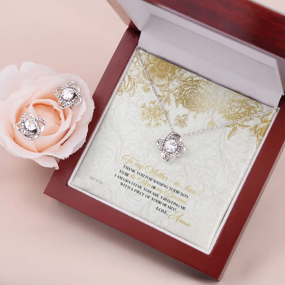 Custom Happy Mother Day Style 02 14k White Gold Interlocking Heart Pendant Necklace Jewelry Gifts For Mom Wife Grandma Auntie