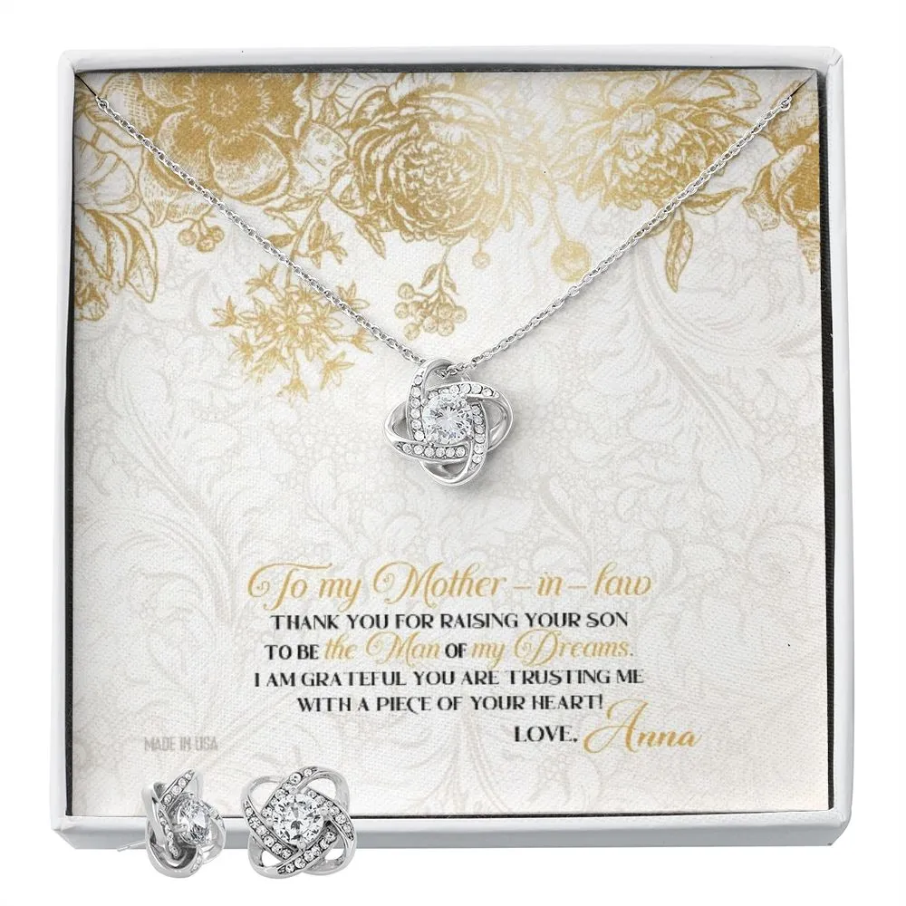 Custom Happy Mother Day Style 02 14k White Gold Interlocking Heart Pendant Necklace Jewelry Gifts For Mom Wife Grandma Auntie