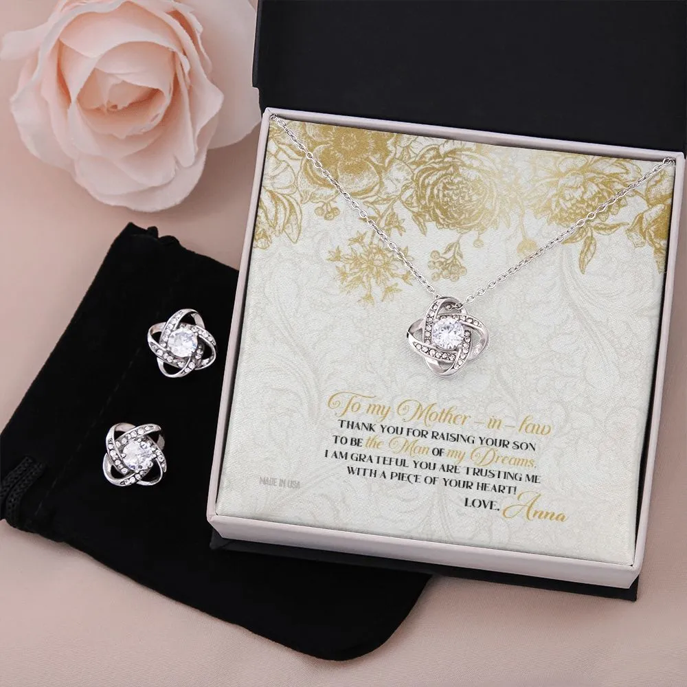 Custom Happy Mother Day Style 02 14k White Gold Interlocking Heart Pendant Necklace Jewelry Gifts For Mom Wife Grandma Auntie