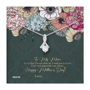 Custom Happy Mothers Day 03 14k White Gold Interlocking Heart Pendant Necklace Jewelry Gifts For Mom Wife Grandma Auntie