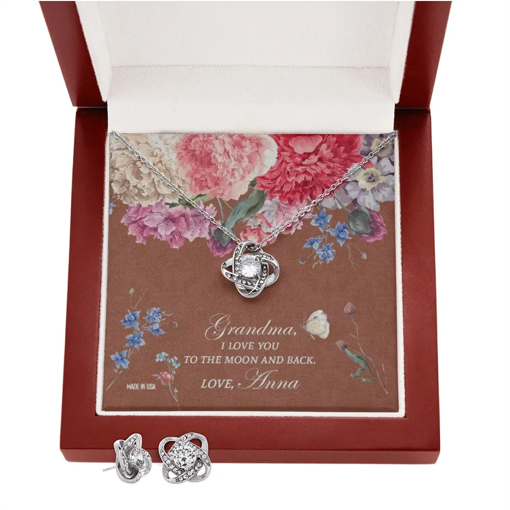 Custom Happy Mothers Day 05 14k White Gold Interlocking Heart Pendant Necklace Jewelry Gifts For Mom Wife Grandma Auntie