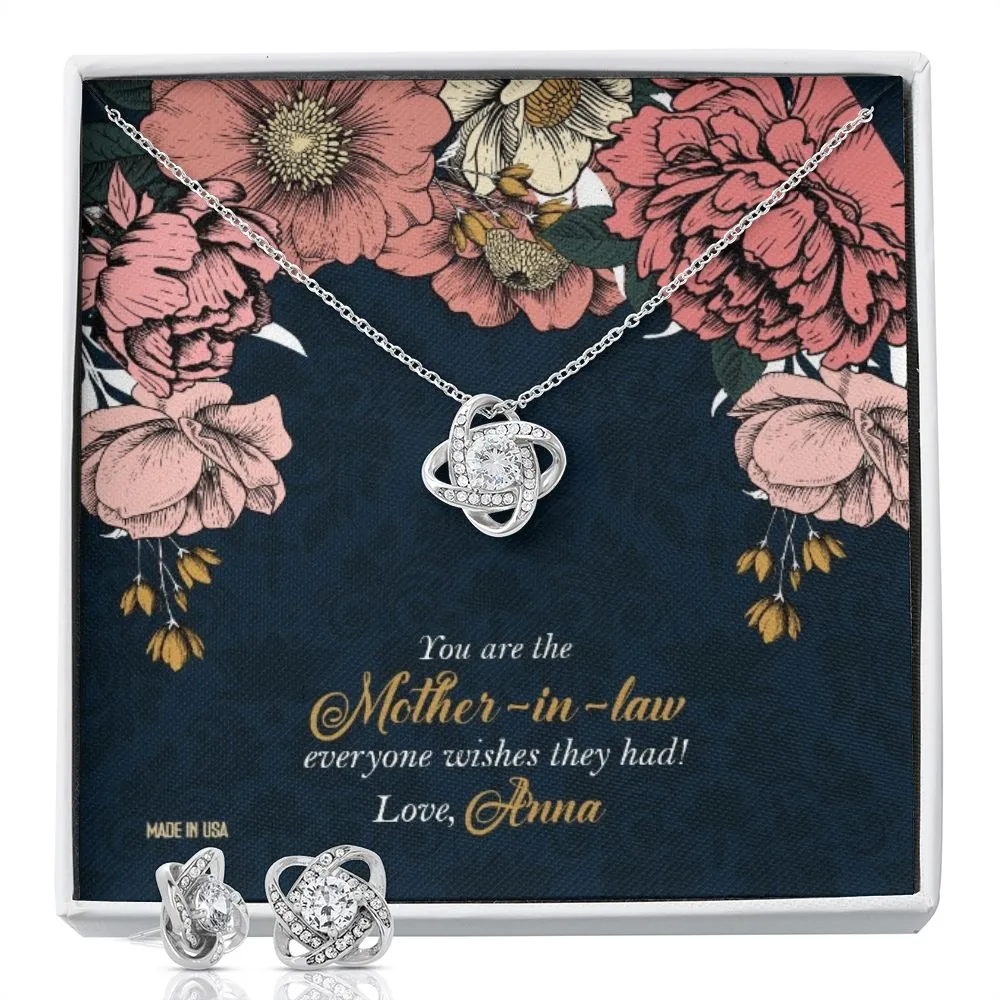 Custom Happy Mothers Day 14k White Gold Interlocking Heart Pendant Necklace Jewelry Gifts For Mom Wife Grandma Auntie