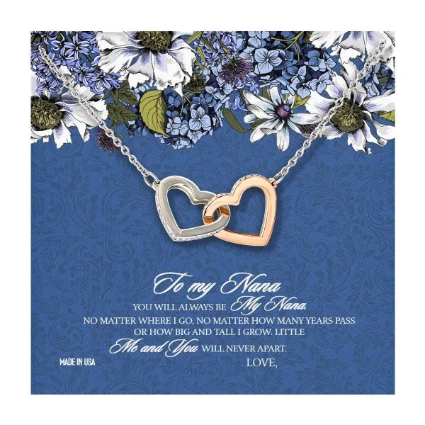 Custom Mother In Law 03 14k White Gold Interlocking Heart Pendant Necklace Jewelry Gifts For Mom Wife Grandma Nana Auntie Mother Day