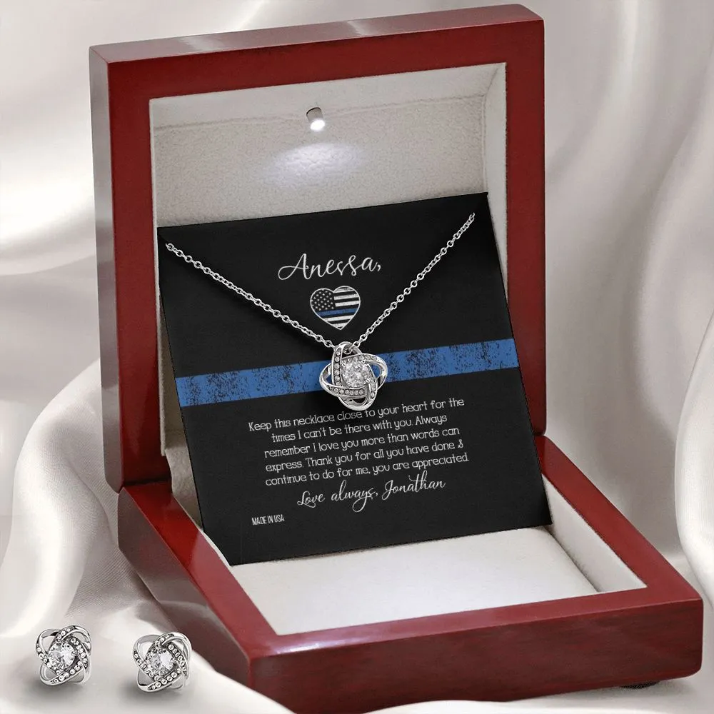 Custom Name To My Police Girlfriend 14k White Gold Pendant Chain Necklace Jewelry Gift for Girlfriend Wife Fiancee Woman