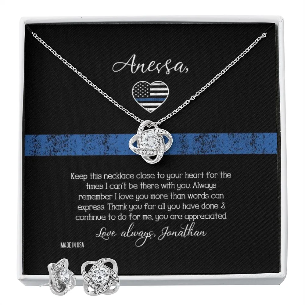 Custom Name To My Police Girlfriend 14k White Gold Pendant Chain Necklace Jewelry Gift for Girlfriend Wife Fiancee Woman