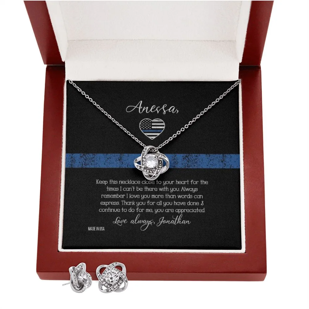 Custom Name To My Police Girlfriend 14k White Gold Pendant Chain Necklace Jewelry Gift for Girlfriend Wife Fiancee Woman
