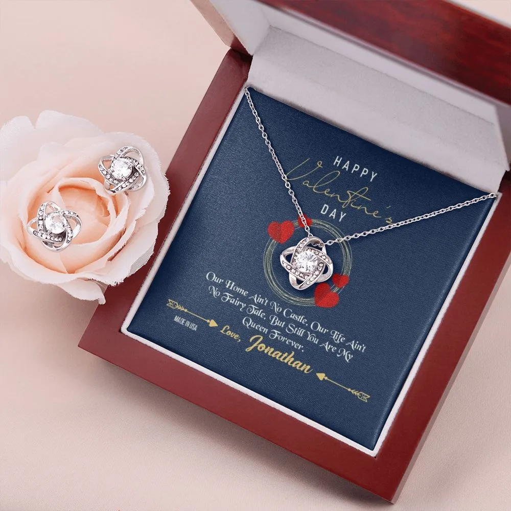 Custom Name To My Wife Happy Valentines Day 14k White Gold Pendant Chain Necklace Jewelry Gift for Wife Fiancee Woman