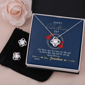 Custom Name To My Wife Happy Valentines Day 14k White Gold Pendant Chain Necklace Jewelry Gift for Wife Fiancee Woman